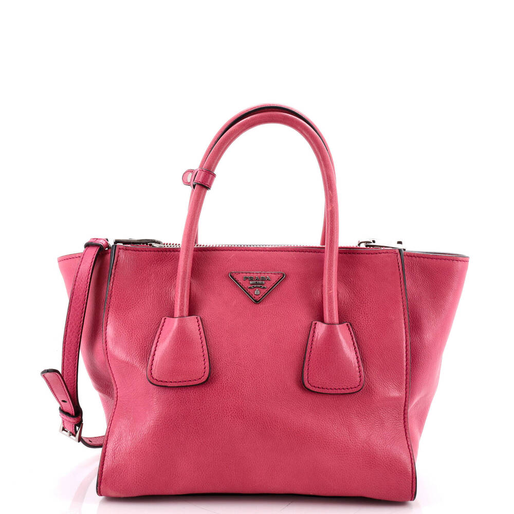 Prada Small Twin Pocket Convertible Tote Leather